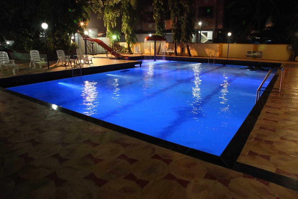 Night, Pool view, Swimming pool