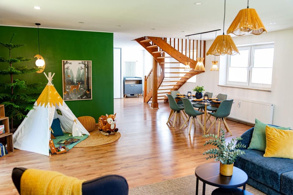 Children play ground, Living room, Seating area, Dining area