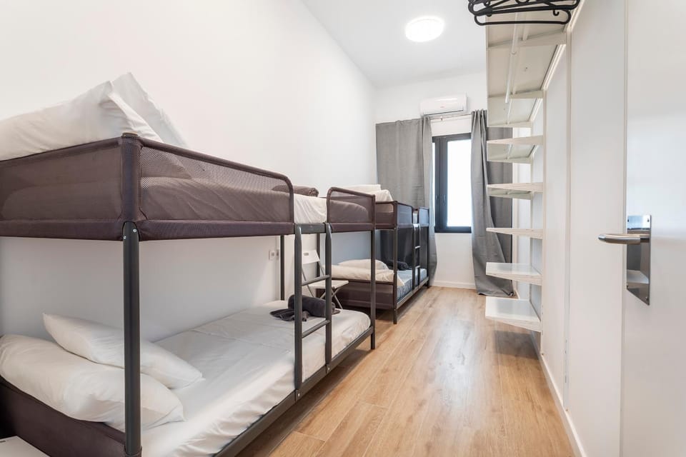 Bedroom, bunk bed, wardrobe