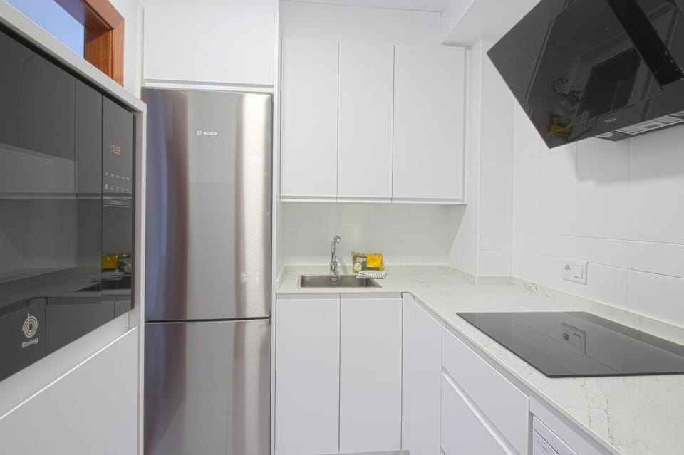 Kitchen or kitchenette, dishwasher, minibar, stove