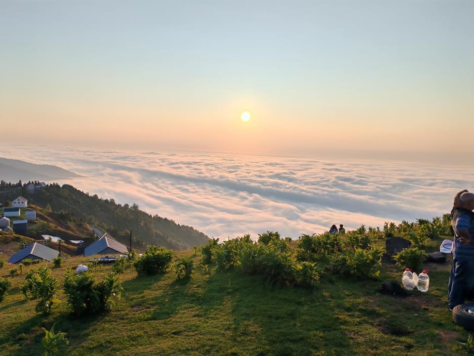 Natural landscape, Mountain view, Sunset