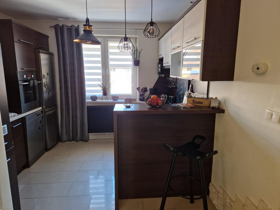 Kitchen or kitchenette, oven, stove