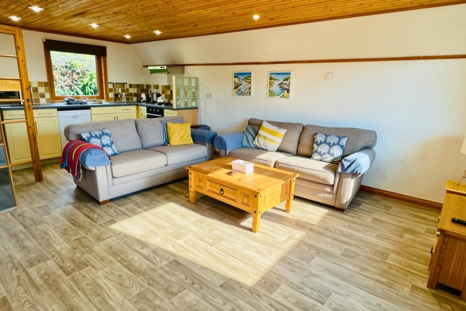 Kitchen or kitchenette, Living room, Seating area