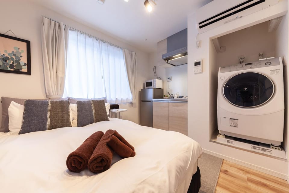 Bed, Kitchen or kitchenette, Living room, Bedroom, minibar, towels, washing machine, air conditioner