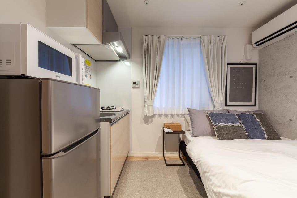 Bed, Kitchen or kitchenette, Living room, Bedroom, minibar, stove, air conditioner