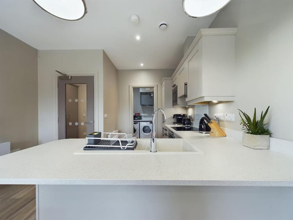 Kitchen or kitchenette, stove, toaster