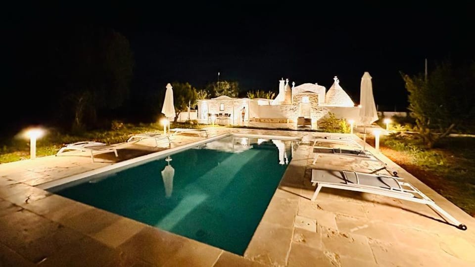 Night, Pool view, Swimming pool