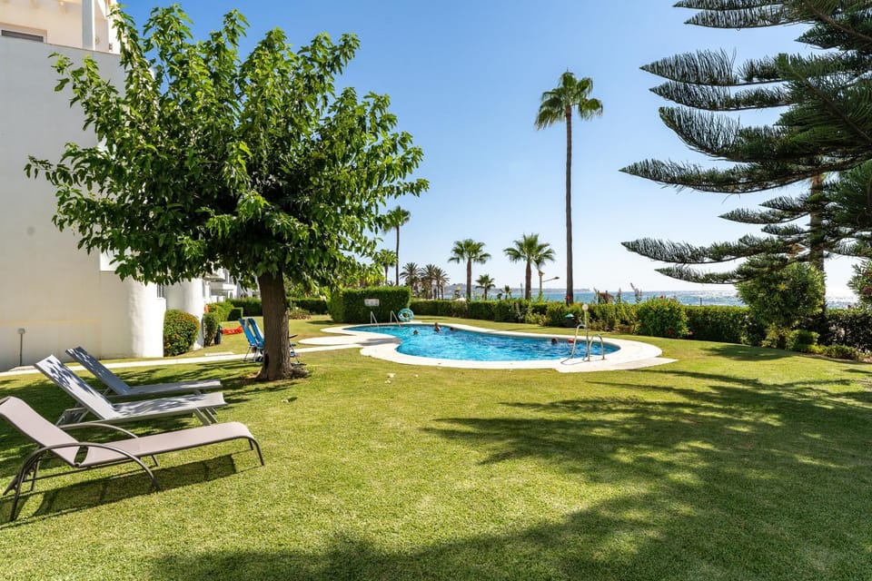 Property building, Living room, Swimming pool