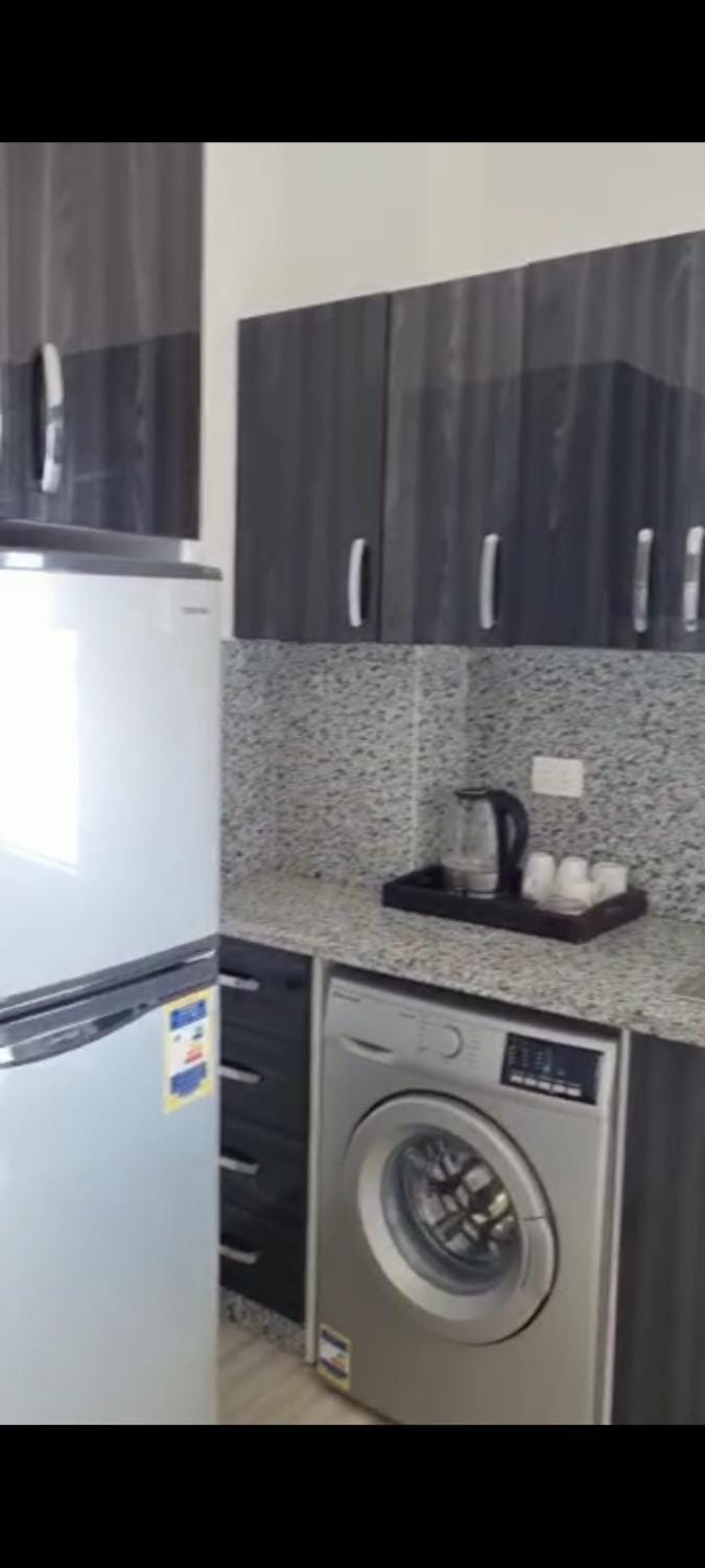 minibar, oven, dryer