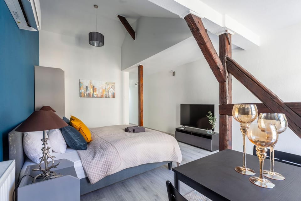 Bed, TV and multimedia, Living room, Photo of the whole room, Seating area, Bedroom, air conditioner