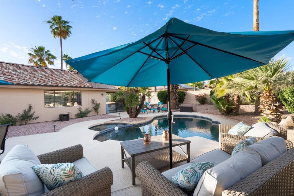 Patio, Seating area, Pool view, Swimming pool