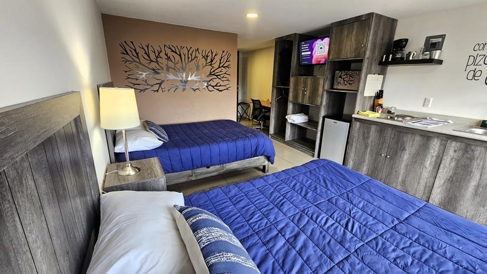 Bed, TV and multimedia, Kitchen or kitchenette, Photo of the whole room, Bedroom, minibar