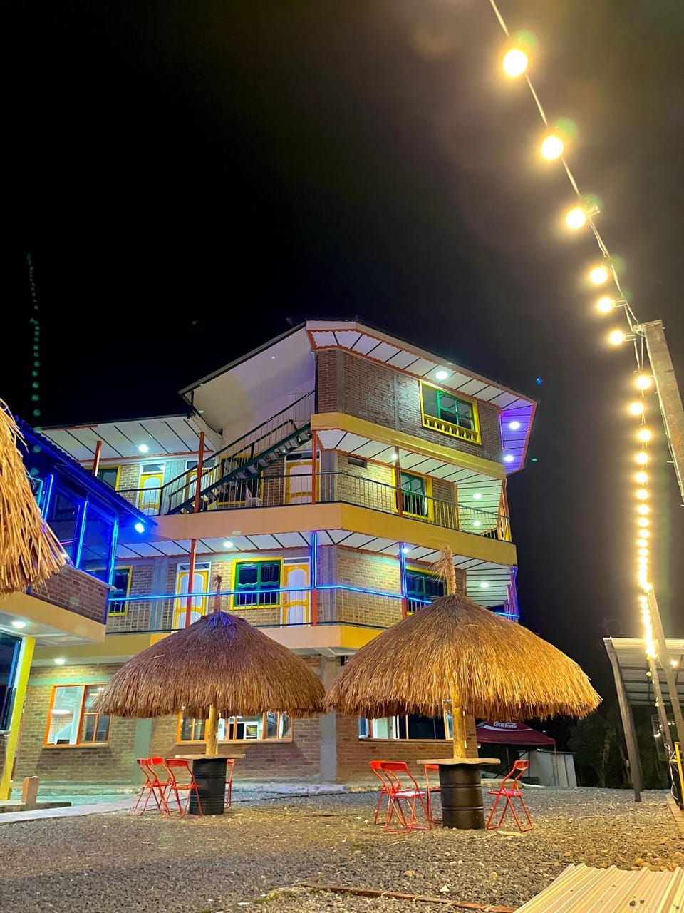 Property building, Night, Balcony/Terrace