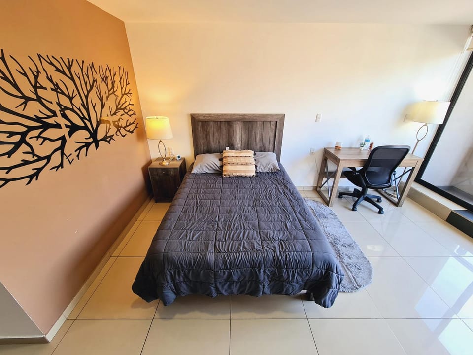 Bed, Living room, Photo of the whole room, Seating area, Bedroom