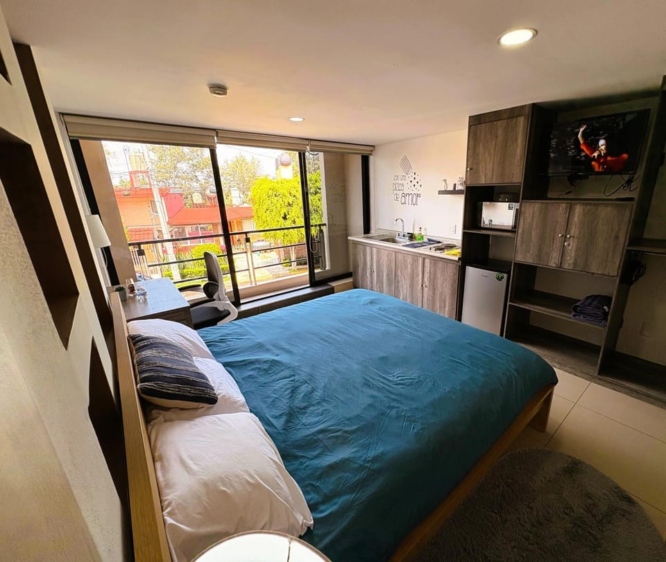 Bed, Kitchen or kitchenette, Photo of the whole room, Bedroom