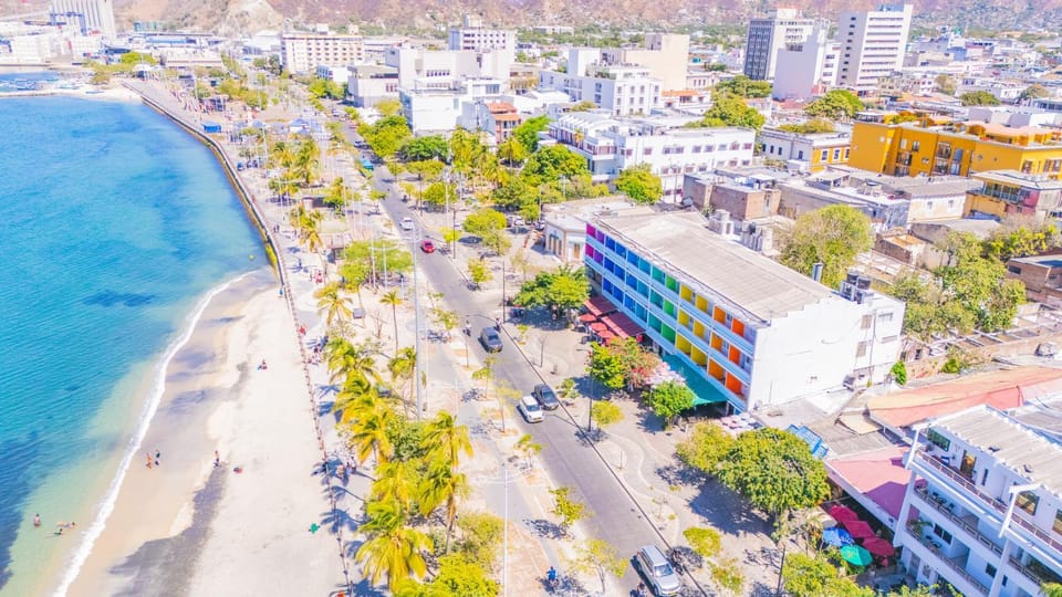 Property building, Nearby landmark, Facade/entrance, Day, Neighbourhood, Natural landscape, Bird's eye view, Balcony/Terrace, Beach, Evening entertainment, City view, Sea view, Sea view, Street view, Location