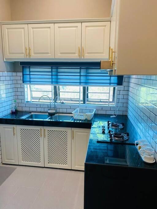 Kitchen or kitchenette, dishwasher, stove