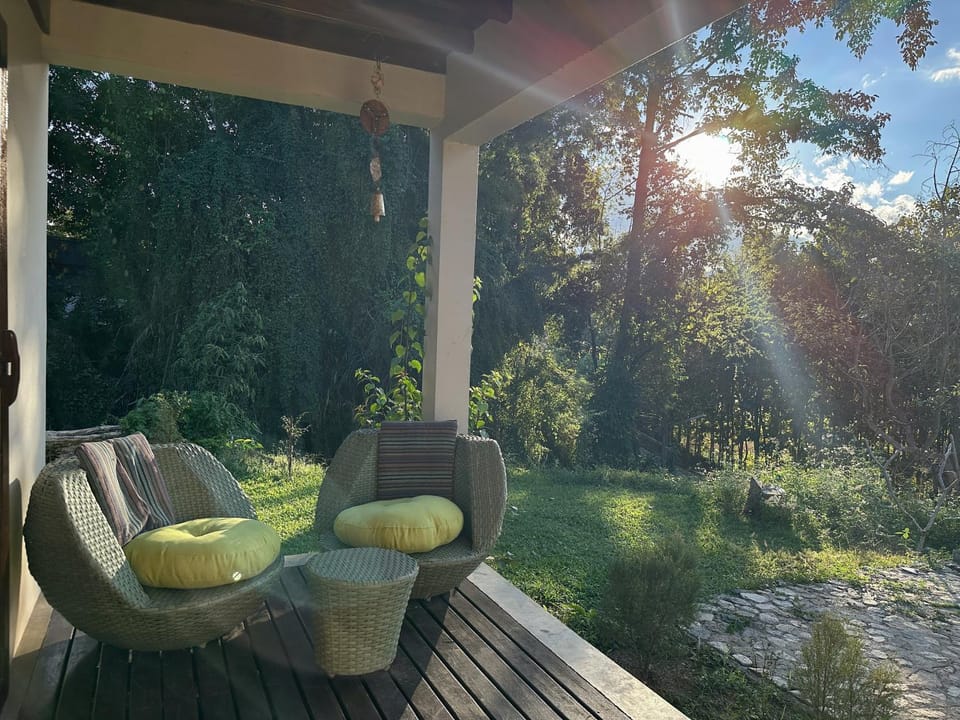 Day, Natural landscape, Garden, Seating area, Garden view
