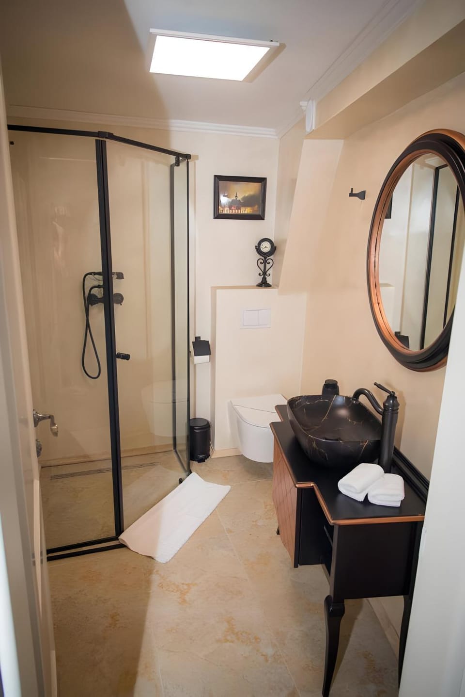 Shower, Bathroom, Living room, Seating area