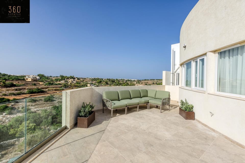 Property building, Patio, Day, Natural landscape, View (from property/room), Balcony/Terrace, Living room, Seating area