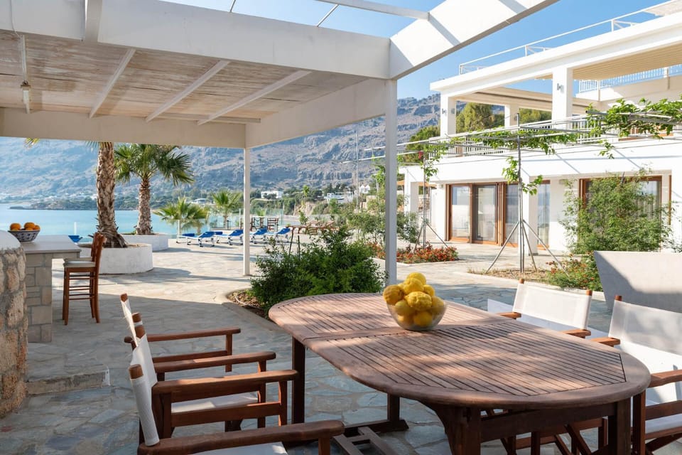 Patio, Natural landscape, Seating area, Sea view