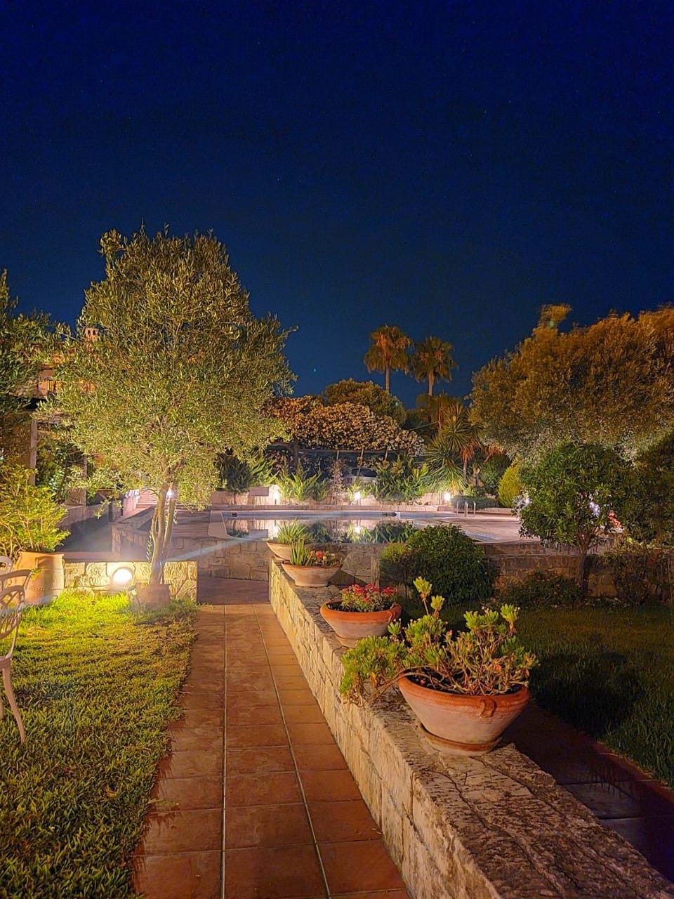 Night, Natural landscape, Garden, Garden view
