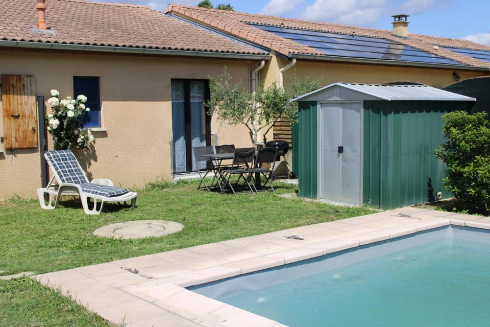 Patio, BBQ facilities, Swimming pool, sunbed