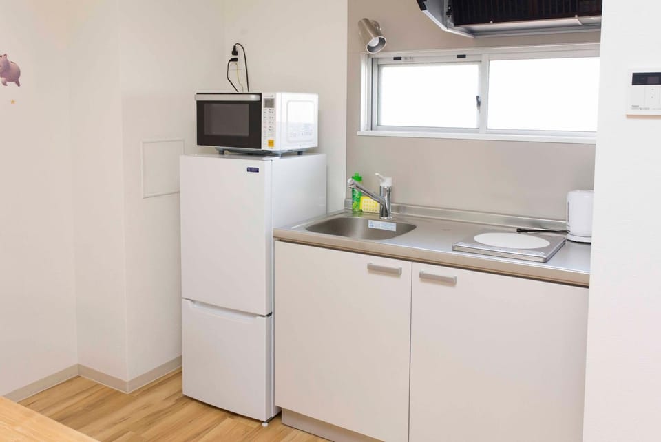 Kitchen or kitchenette, minibar, stove