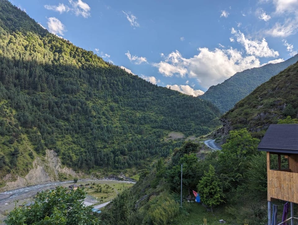Nearby landmark, Spring, Day, Natural landscape, Bird's eye view, Mountain view, River view
