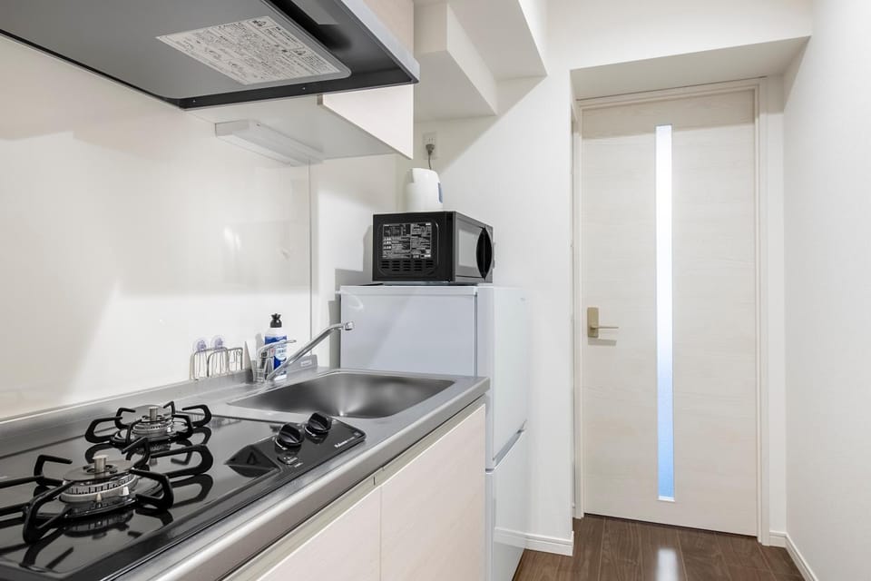 Kitchen or kitchenette, minibar, stove
