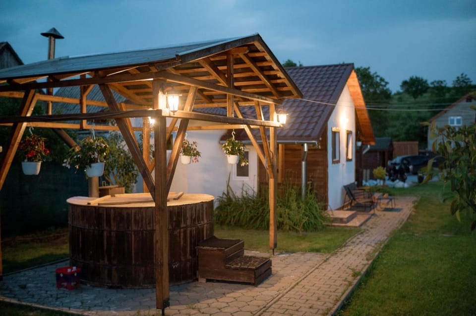 Night, Garden view, Swimming pool