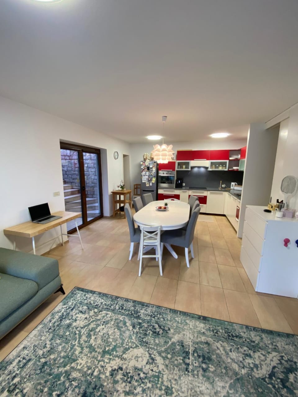 Kitchen or kitchenette, Living room, Dining area