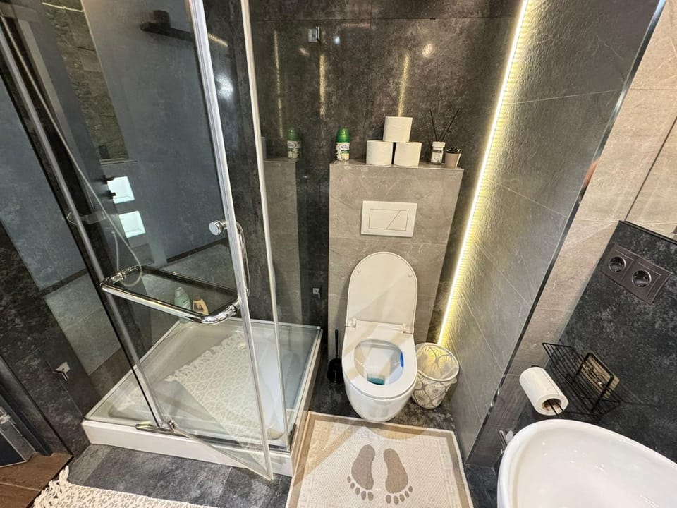 Shower, Toilet, Bathroom, bidet, towels