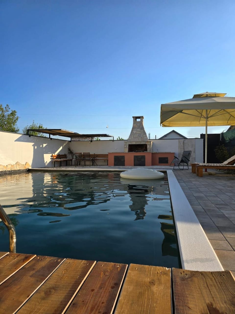 Patio, Pool view, Swimming pool, sunbed
