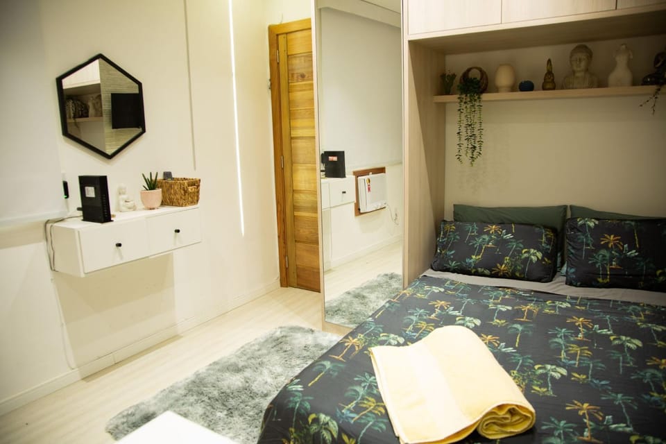 Bed, air conditioner
