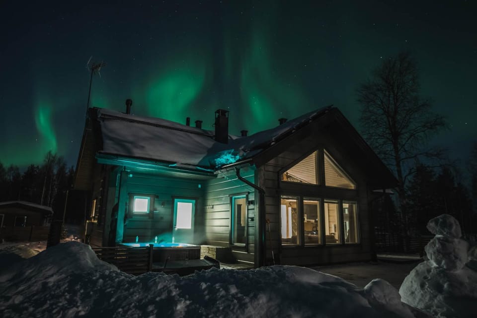Property building, Night, Winter