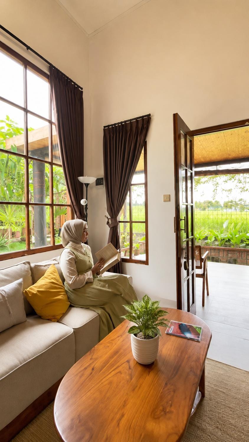 View (from property/room), Living room, Garden view