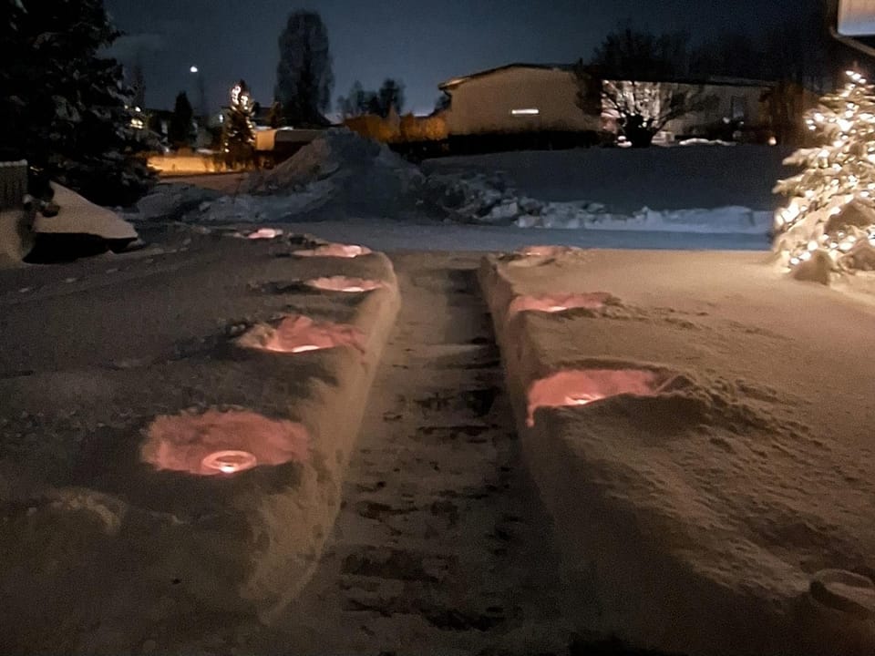 Night, Winter, Inner courtyard view
