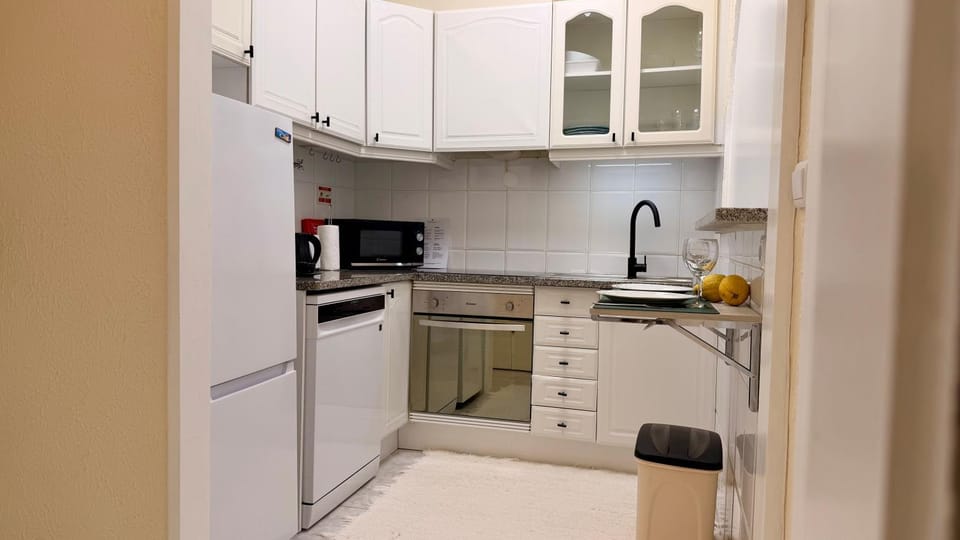 Kitchen or kitchenette, dishwasher, oven, stove, toaster
