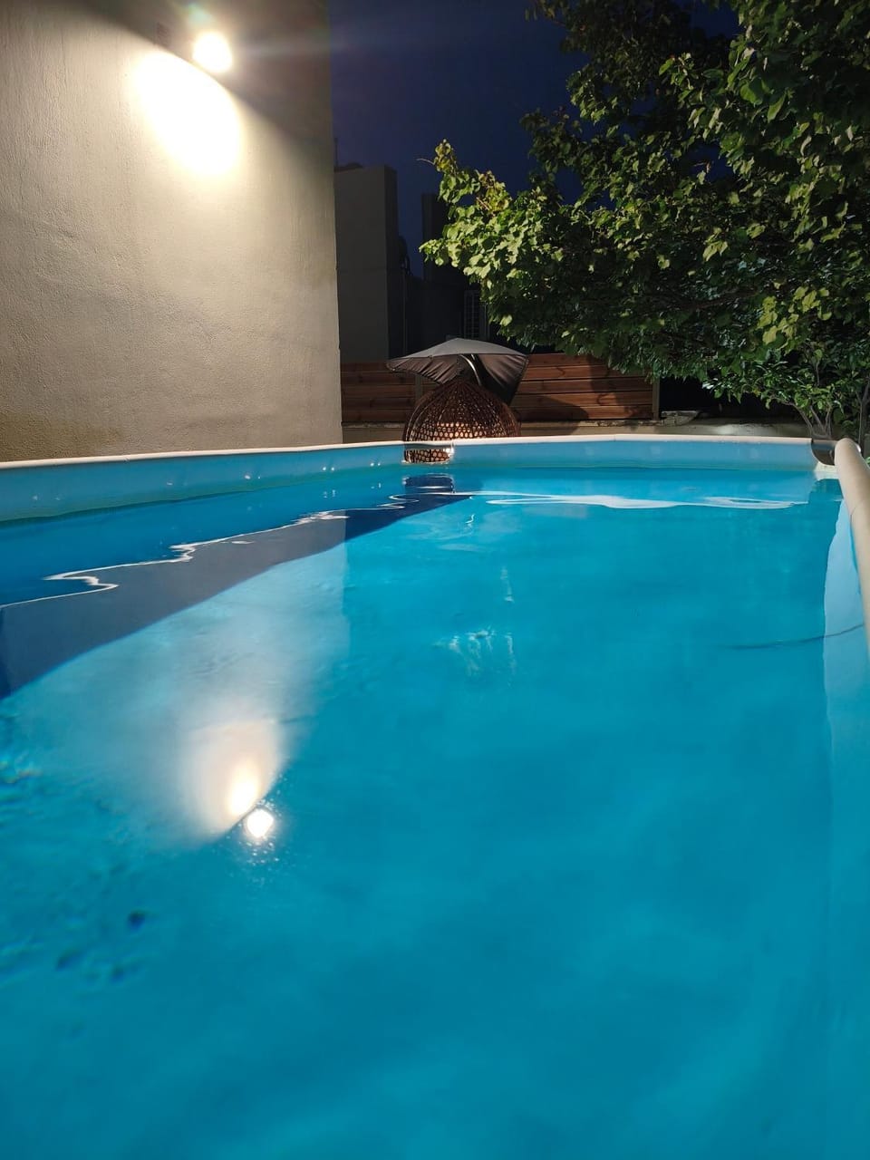 Night, Pool view, Swimming pool