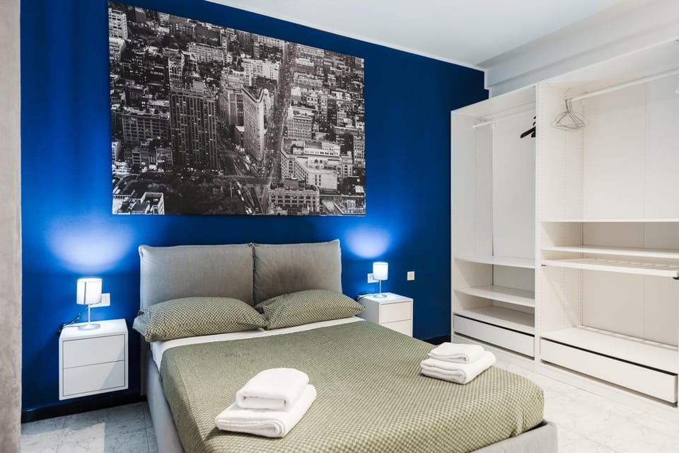 Bed, Photo of the whole room, Bedroom, towels, wardrobe