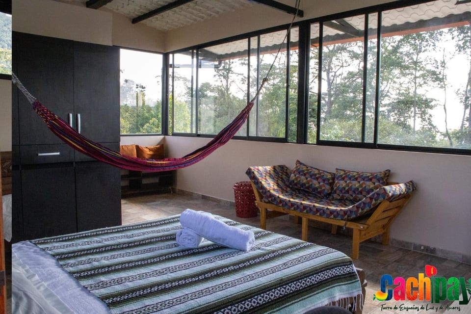 Bed, Bathroom, Seating area, Bedroom, Mountain view, towels, wardrobe