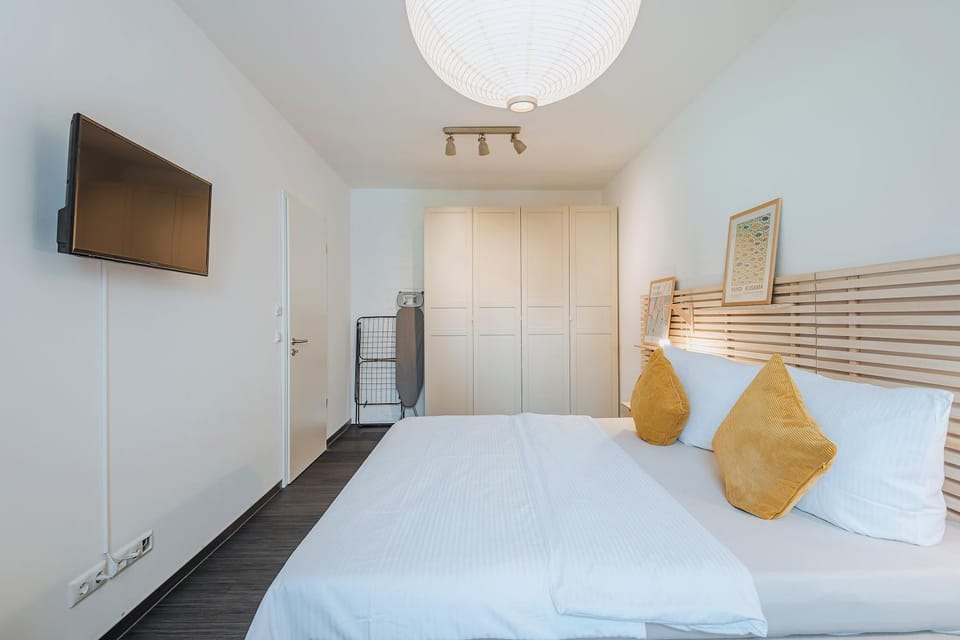 Bed, furniture, wardrobe