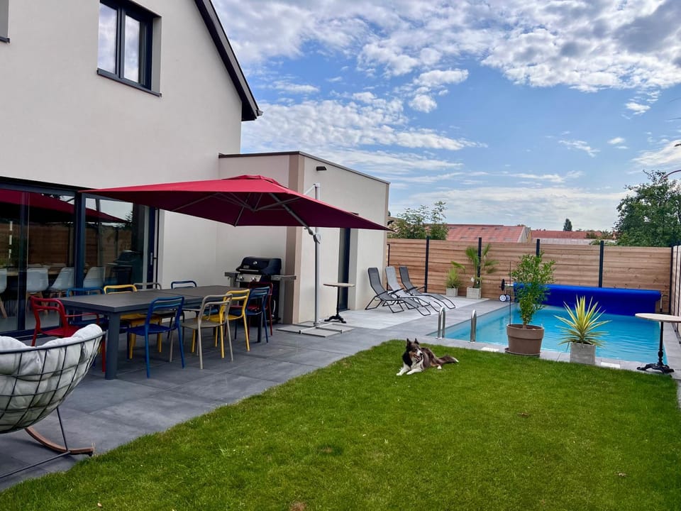Garden, Dining area, Swimming pool, sunbed