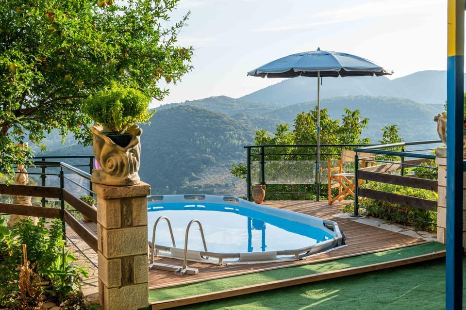 Patio, Natural landscape, Mountain view, Pool view, Swimming pool, sunbed