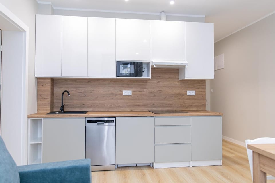 Kitchen or kitchenette, dishwasher