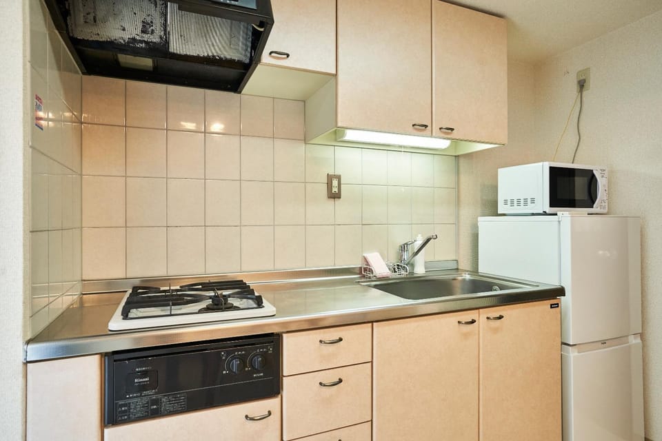 Kitchen or kitchenette, minibar, stove
