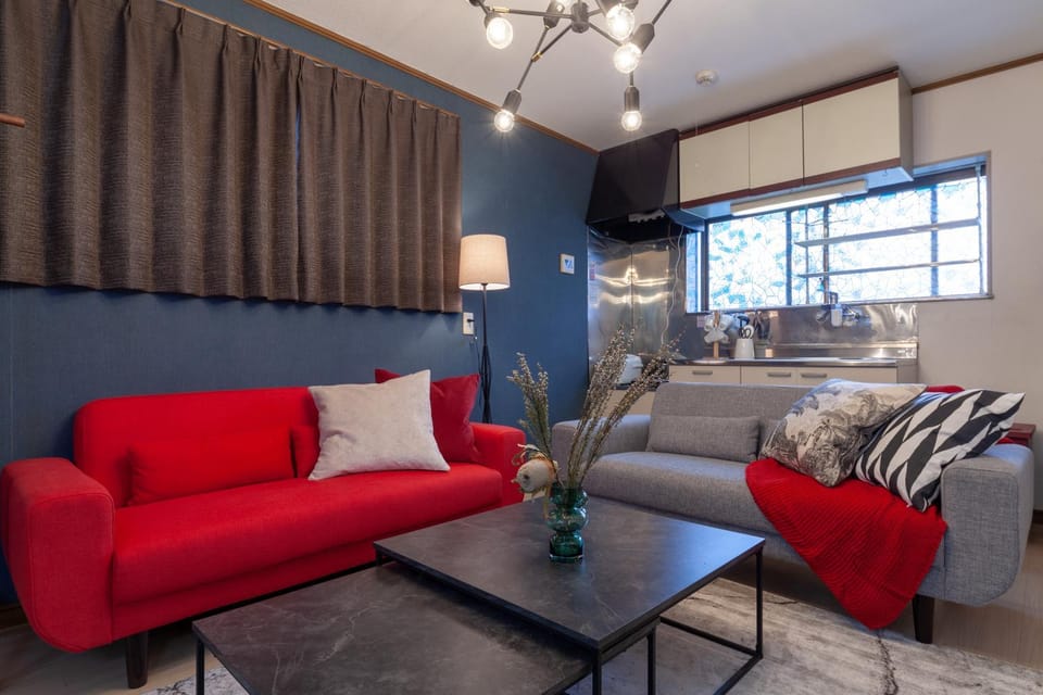 Kitchen or kitchenette, Living room, Seating area