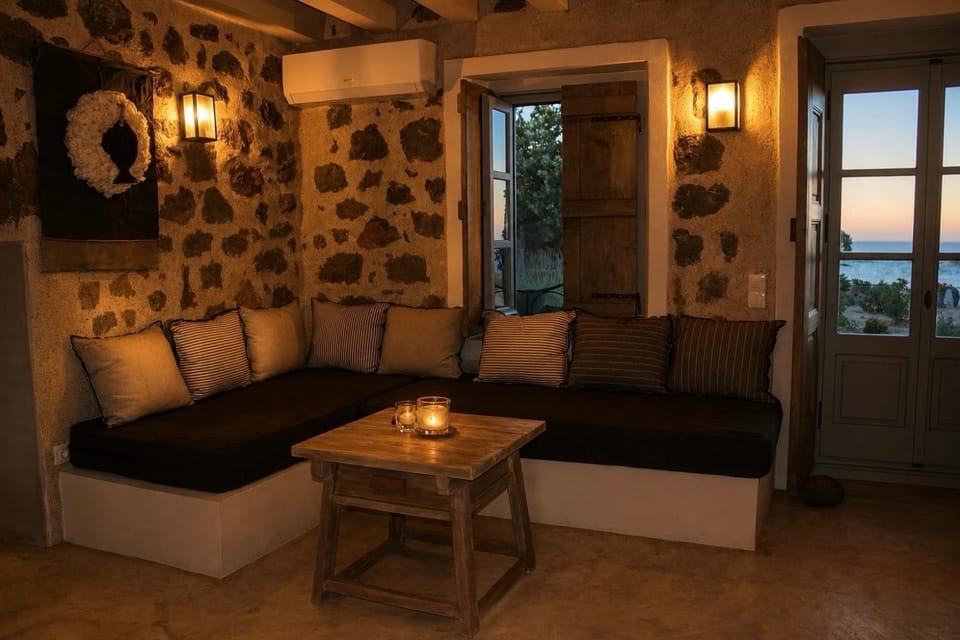 Pavlaina Complex of Traditional Residences in Nisyros. Enjoy the garden and the Sea View Apartment in Decentralized Administration of the Aegean