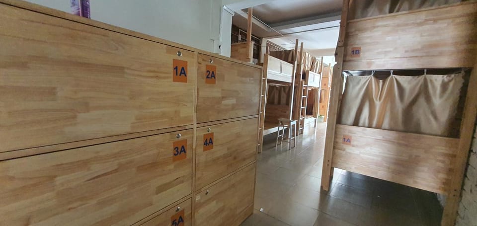 Bed, Bedroom, bunk bed, microwave, wardrobe